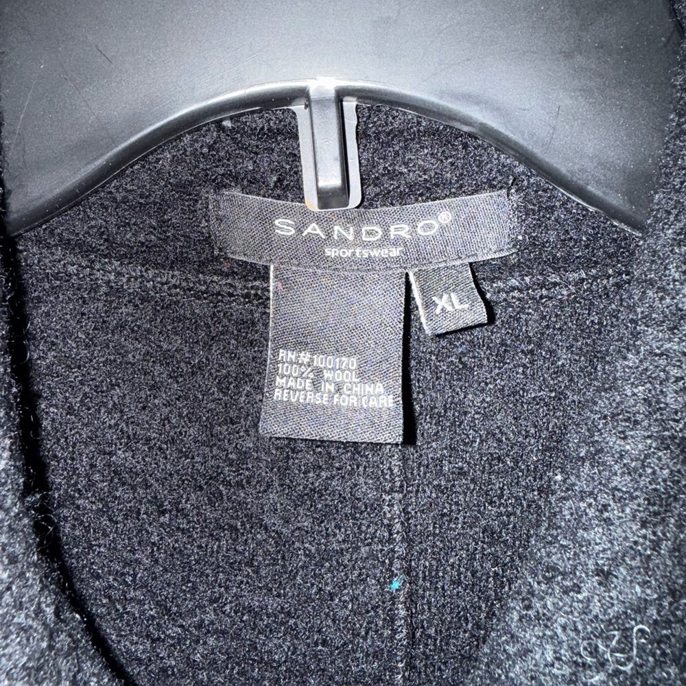 Sandro Black Trench Jacket with Gold Accents - Picture 2 of 7